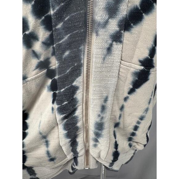Gypsy 05 Hoodie Womens Medium Black White Tie Dye Soft Zip Sweatshirt Y2k Retro - Picture 5 of 11